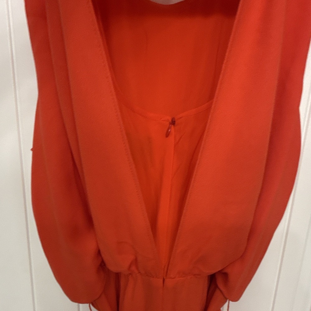 Vince Camuto Women Sleeveless Wide-Leg Jumpsuit Belted Pockets Orange Size 10 - Picture 6 of 8